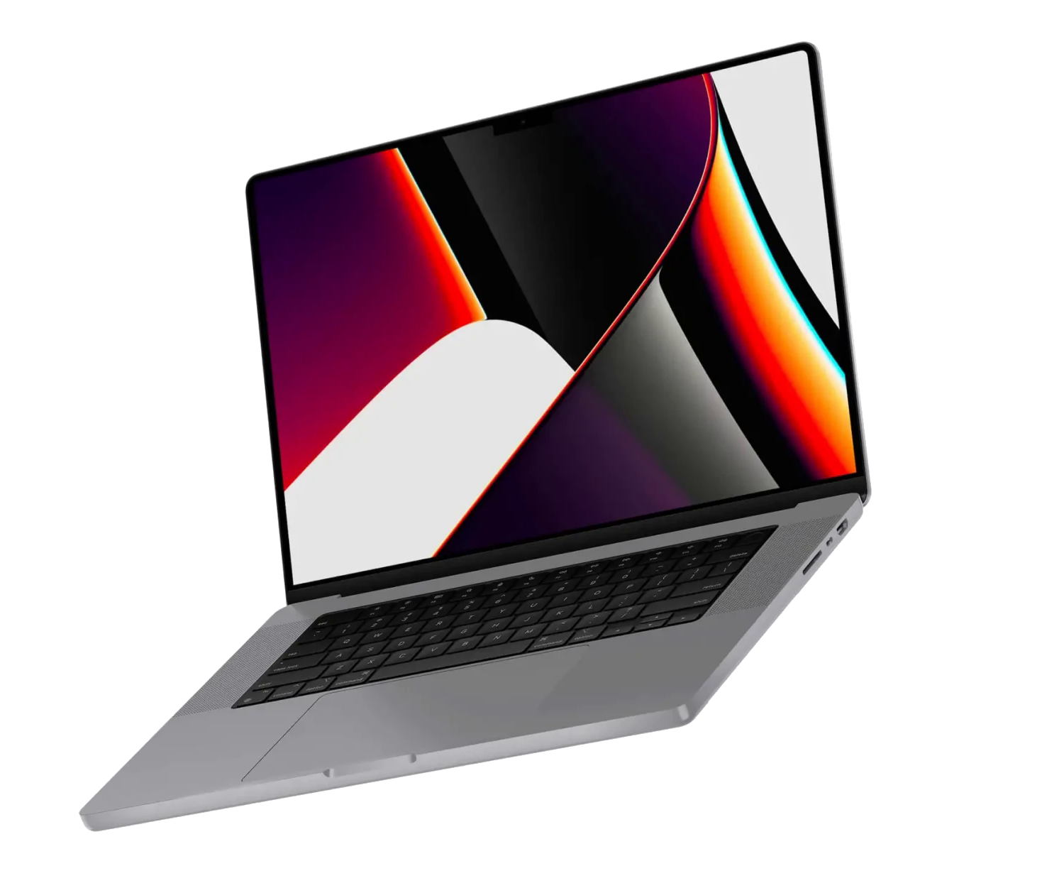 MacBook Pro aberto, em ângulo