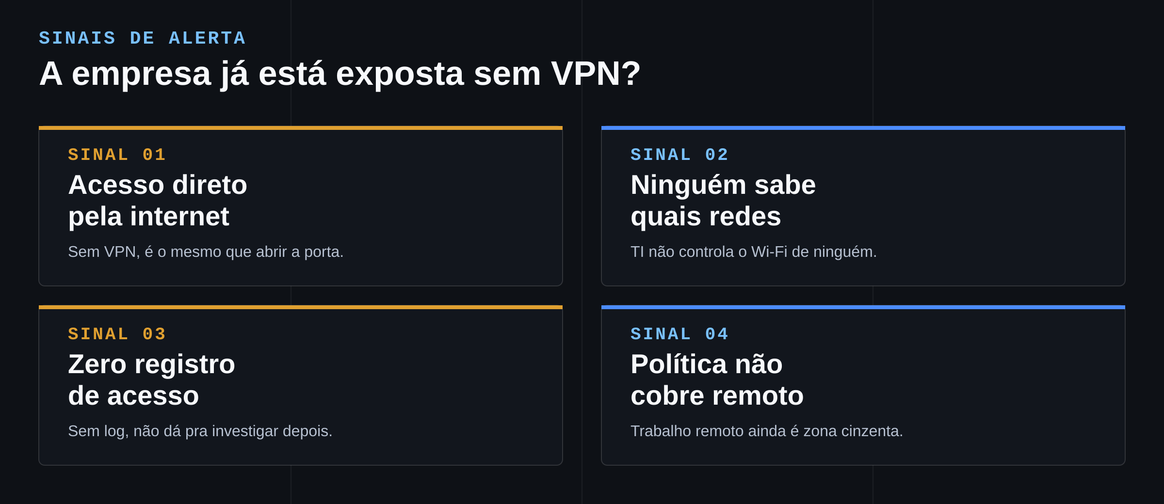 4 sinais de que a empresa está exposta sem VPN corporativa
