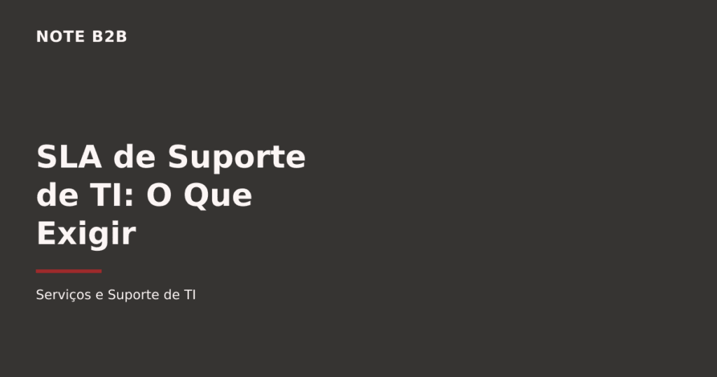 SLA de suporte de TI para empresas