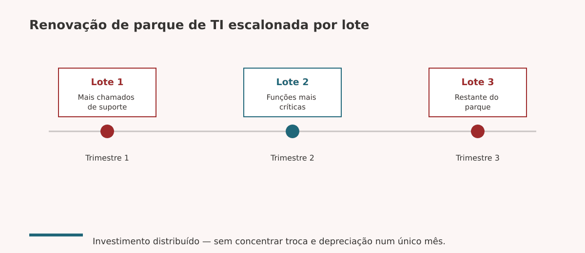 Renovação de parque de TI escalonada por lote